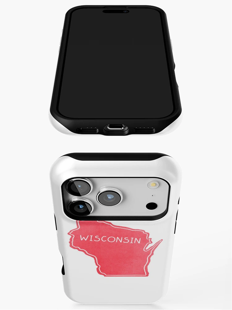 Thumbnail 3 of 4, iPhone Case, Wisconsin Map Sticker designed and sold by Drawingvild.