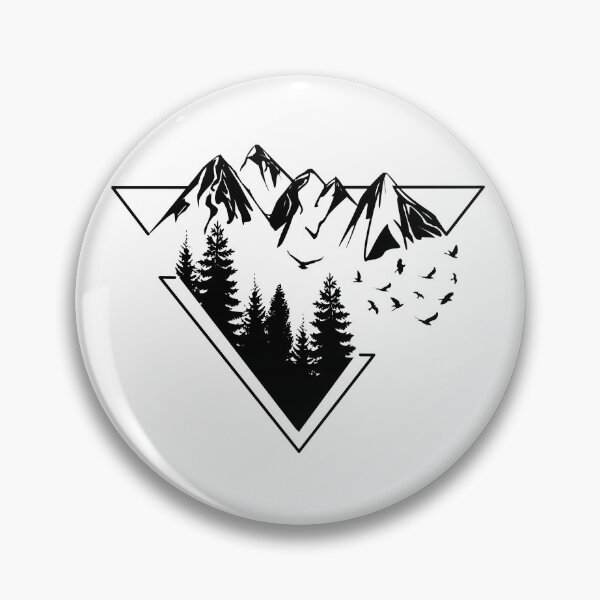 Artikelvorschau, Der Berg ruft geometrisch Wald Berg Landschaft v4 entworfen und verkauft von BLucknerDesign.