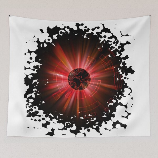Item preview, Black globe with red rays abstract designed and sold by Maks08.