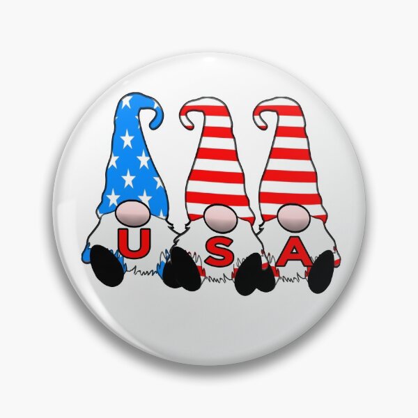 Artikelvorschau, 3 süße patriotische Gnome amerikanische Flagge rot weiß blau USA entworfen und verkauft von funnytshirtemp.