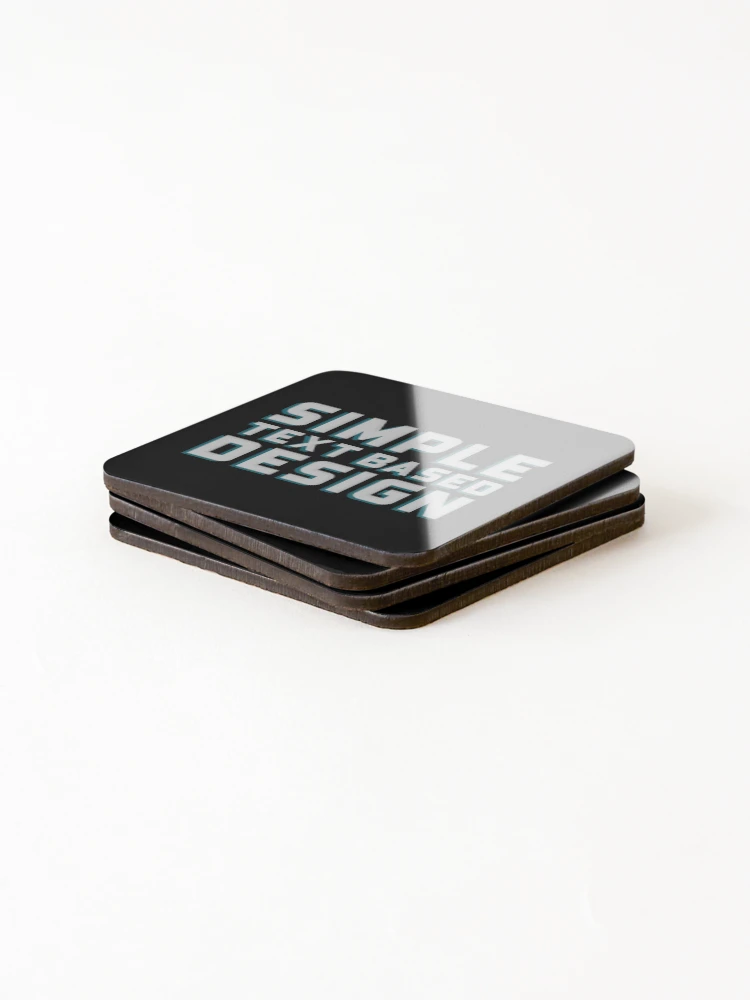 Thumbnail 4 of 5, Coasters (Set of 4), Simple Text Based Design designed and sold by FlauntMerch.