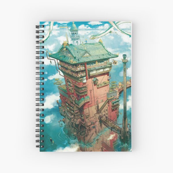 Ghibli Building Art Spiral Notebook