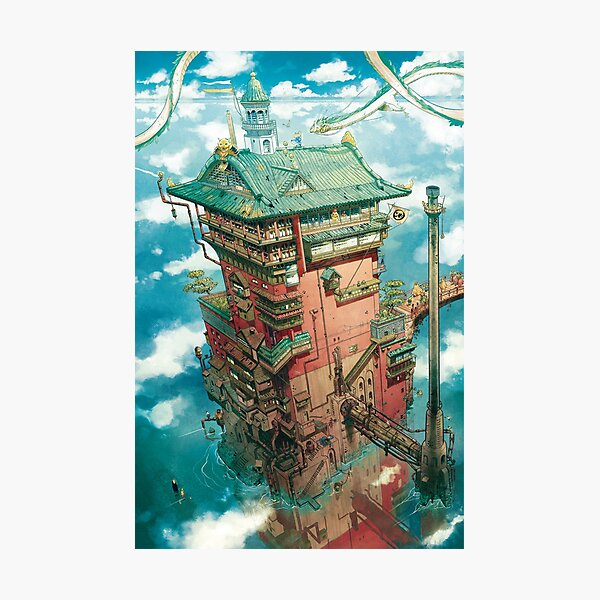 Ghibli Baukunst Fotodruck