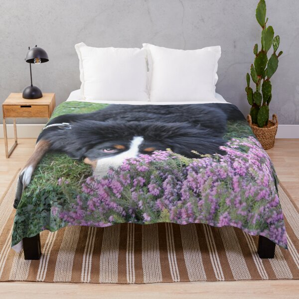 Item preview, Adorable bernese mountain dog in the spring flowers	 designed and sold by EstelleRossetti.
