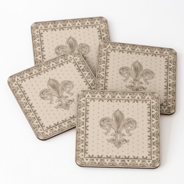 Item preview, Fleur-de-lis - Pastel Gold designed and sold by k9printart.