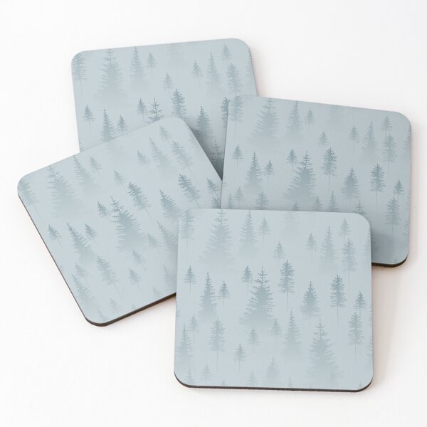 Item preview, Foggy coniferous forest. Grey and blue firs in the haze. Seamless pattern. designed and sold by NLobes.