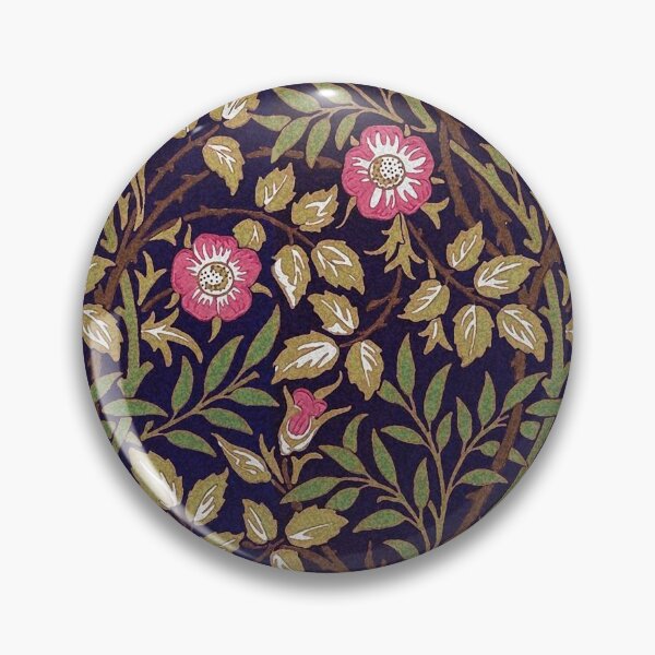 Item preview, SWEET BRIAR Art Nouveau Pink Green Dark Grey Floral Pattern designed and sold by BulganLumini.