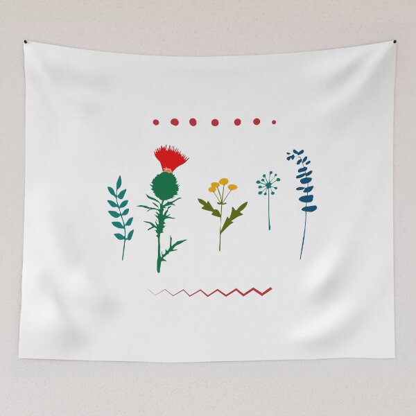 Item preview, Thistle, tansy and other herbs on a white background designed and sold by zatmeniee.