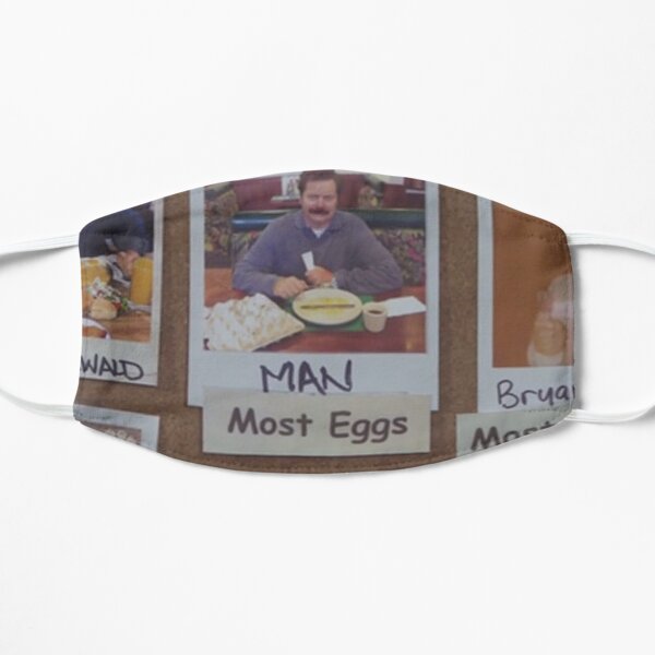 Ron Swanson "Man - Most Eggs" Parks & Rec Flat Mask