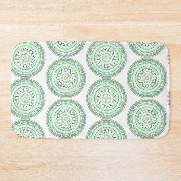 Item preview, Green yellow henna-inspired geometric pattern designed and sold by MargheritaLidia.