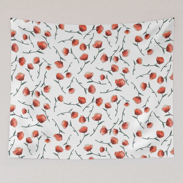 Item preview, Red and green rose flower art designed and sold by ATI-Art.