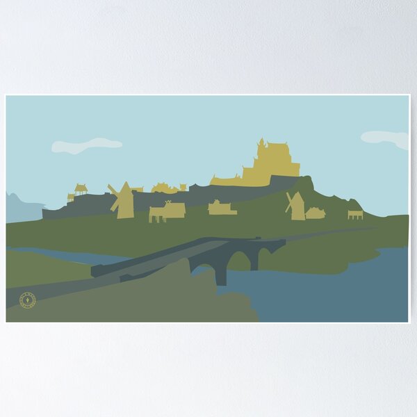 Item preview, Skyrim Whiterun Landscape Vector Artwork designed and sold by Tamriel's Wanderer.