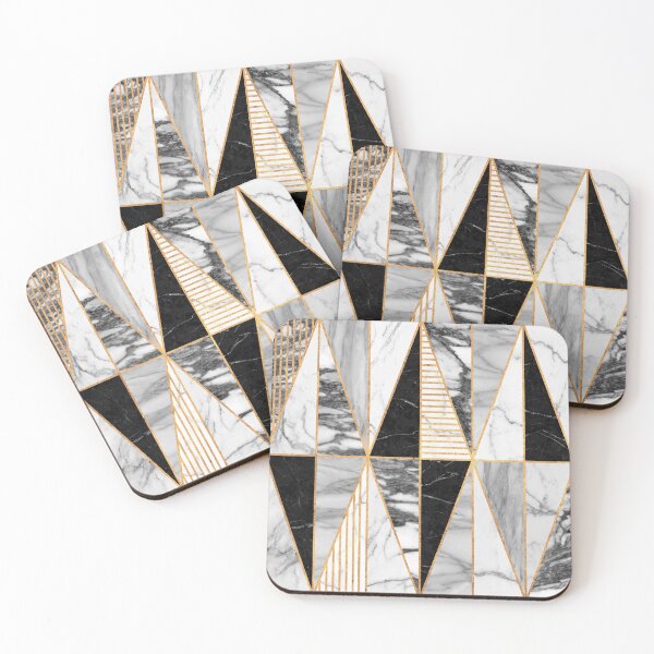 Item preview, Marble Triangles - Black and White designed and sold by Zoltan Ratko.