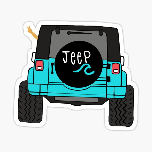 Teal Jeep Wrangler Sticker