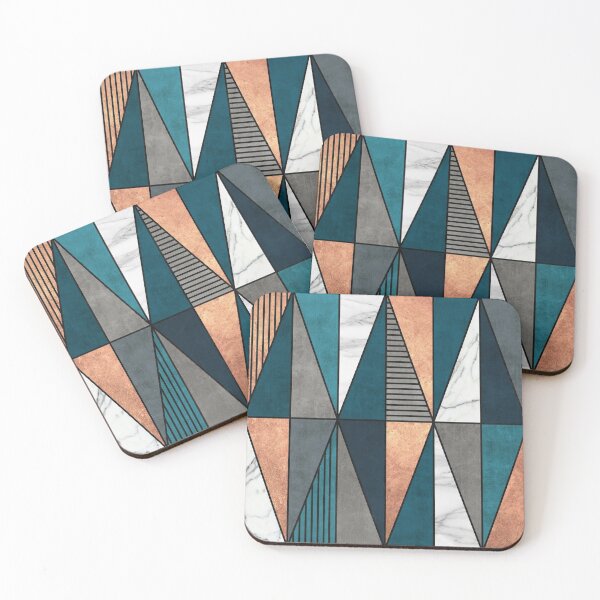Item preview, Copper, Marble and Concrete Triangles with Blue designed and sold by Zoltan Ratko.