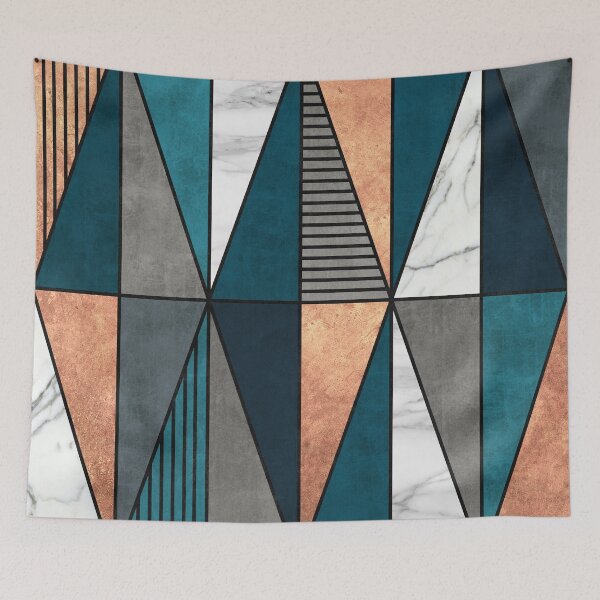 Item preview, Copper, Marble and Concrete Triangles with Blue designed and sold by Zoltan Ratko.