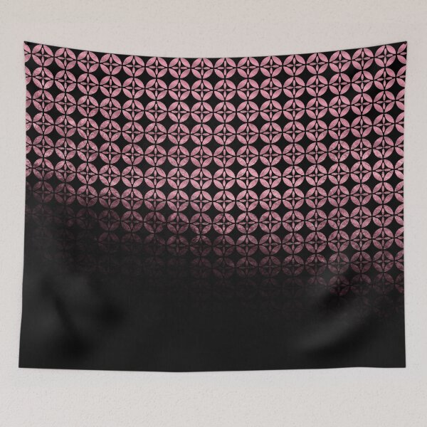 Item preview, Textured salmon, coral and black Shippo ombre - traditional Japanese pattern designed and sold by misentangled.
