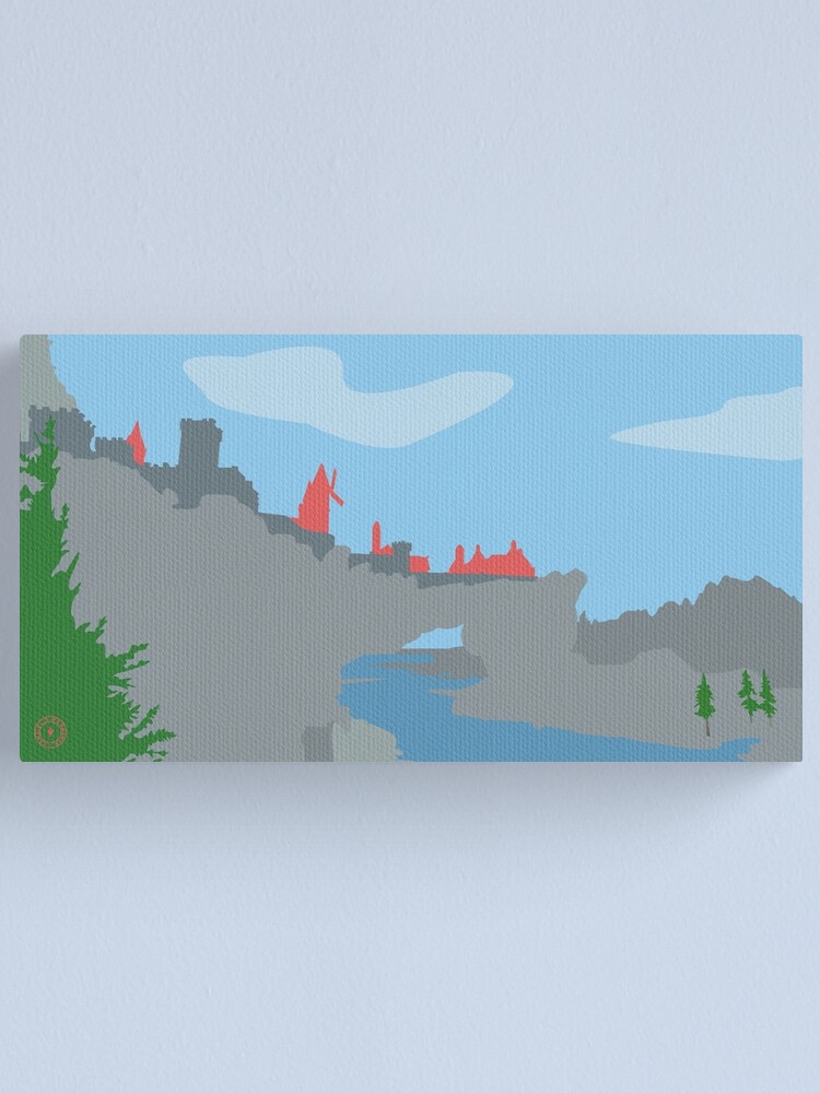 Alternate view of Skyrim Solitude Landscape Vector Artwork Canvas Print