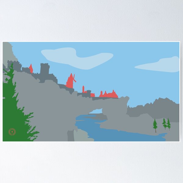Item preview, Skyrim Solitude Landscape Vector Artwork designed and sold by Tamriel's Wanderer.