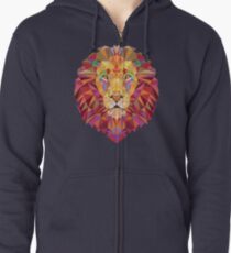 Geometric Lion Zipped Hoodie
