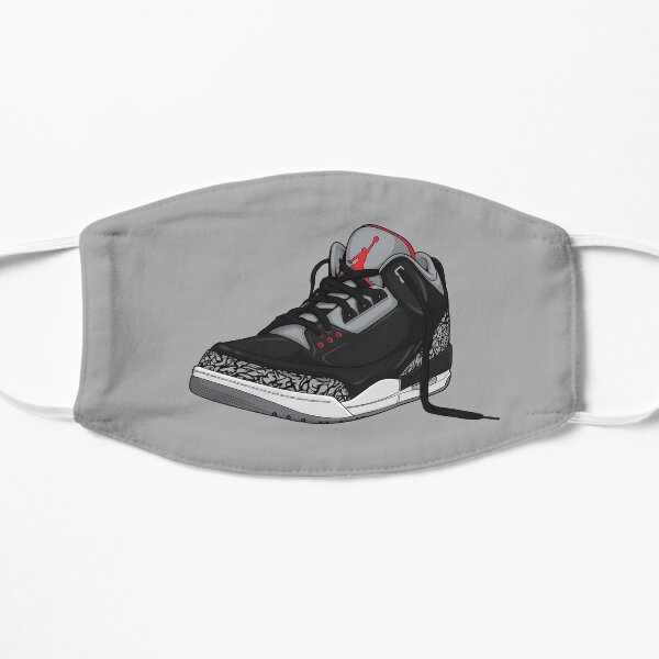 Air Jordan 3 (III) "NOIR & CIMENT" Masque sans plis