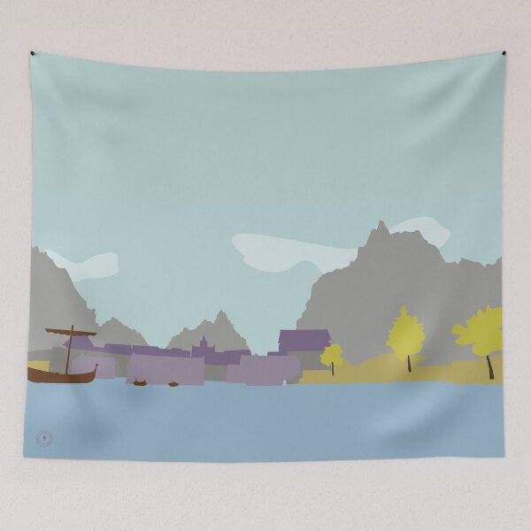 Item preview, Skyrim Riften Landscape Vector Artwork designed and sold by Tamriel's Wanderer.
