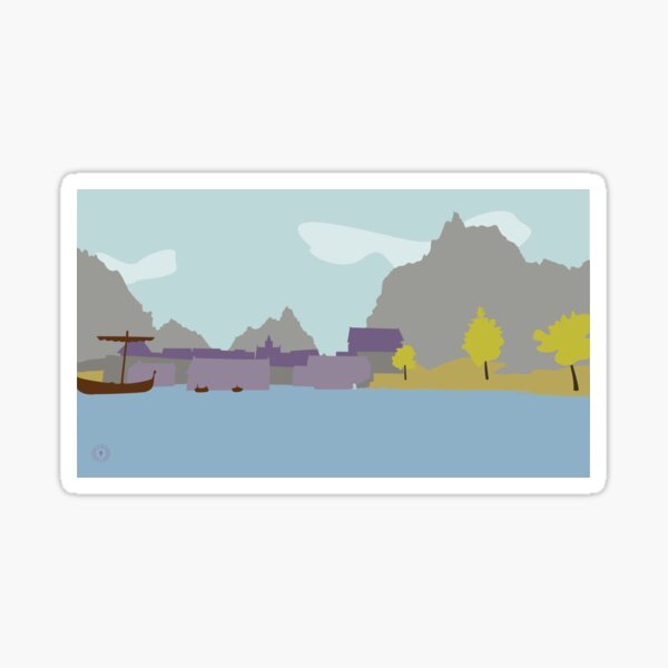 Item preview, Skyrim Riften Landscape Vector Artwork designed and sold by Tamriel's Wanderer.