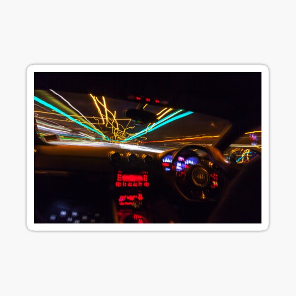 speeding-car-flashing-lights-sticker-by-tommysphotos-redbubble