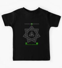 NOV 2012 MERCH 777 IMPOSSIBLE CROP CIRCLE TRIANGLE IN SEVEN POINTED STAR BLACK WITH CEWDI QRCODE Kids Tee