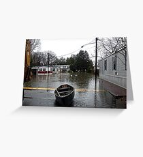 Canoe In The Road Greeting Card