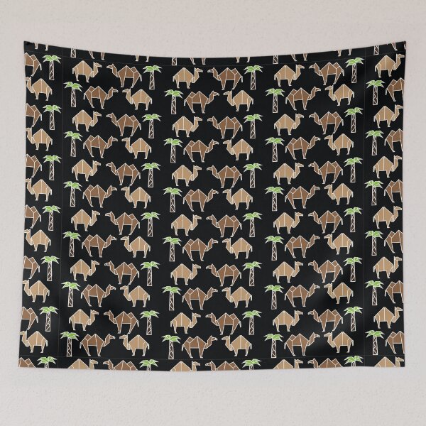 Item preview, Origami Camel Dromedary Pattern Color on Black designed and sold by Give Me that Pencil.