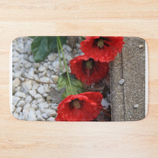Item preview, Poppies synthetic plastic flowers outdoor on a cemetery	 designed and sold by EstelleRossetti.