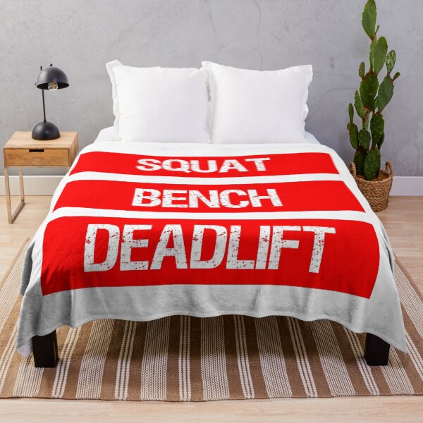 Item preview, Squat Bench Deadlift Powerlifting/Weightlifting Red and White designed and sold by liftingbros.