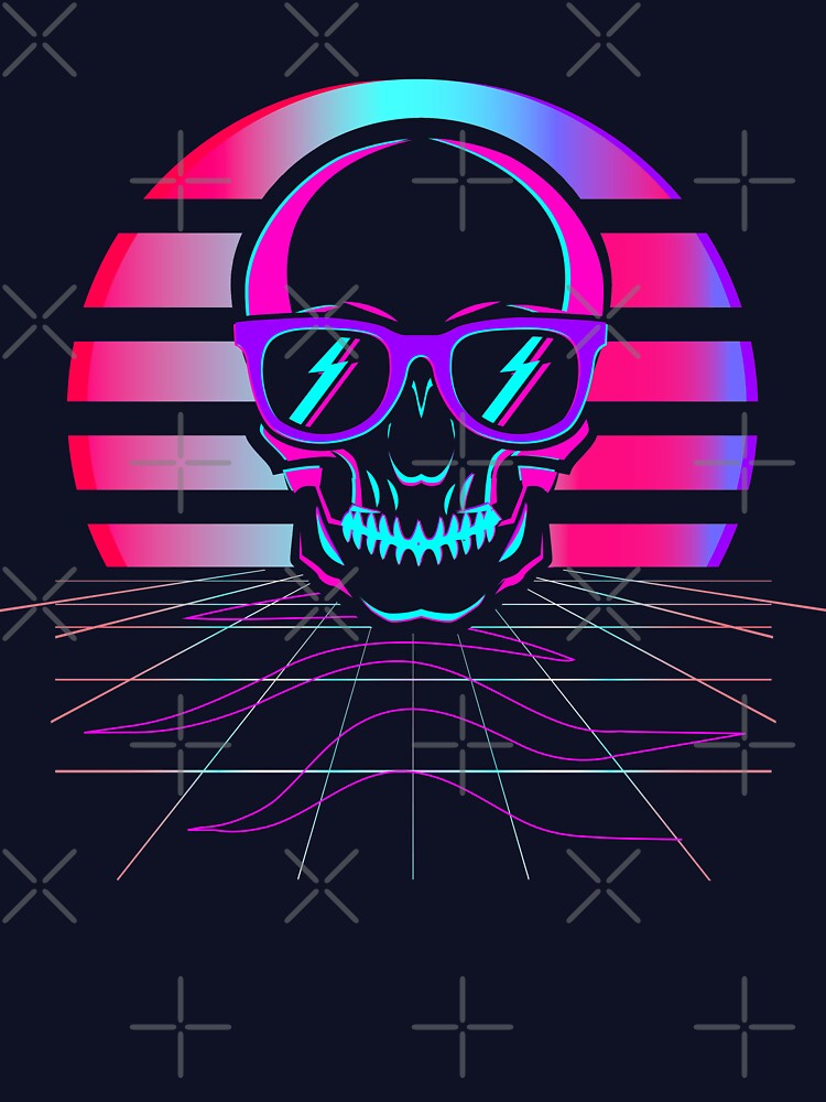 Skull Head Graffiti Style Multicolor Art Vector Illustration