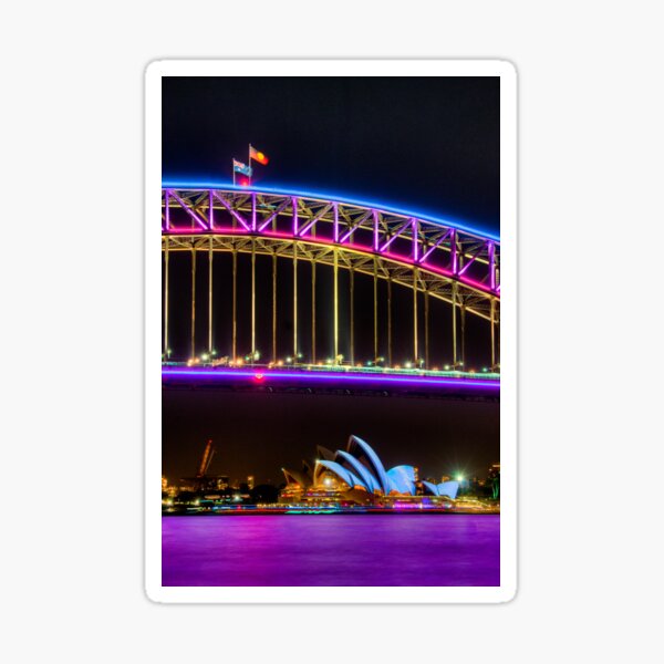 Vivid Opera House and Harbour Bridge Sticker