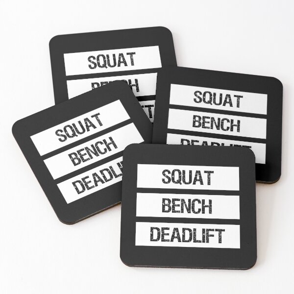 Item preview, Squat Bench Deadlift Powerlifting/Weightlifting Black and White designed and sold by liftingbros.
