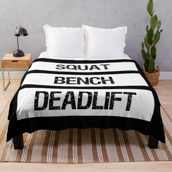 Item preview, Squat Bench Deadlift Powerlifting/Weightlifting Black and White designed and sold by liftingbros.