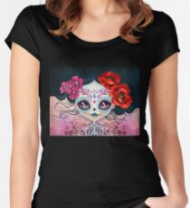 Amelia Calavera - Sugar Skull Women's Fitted Scoop T-Shirt