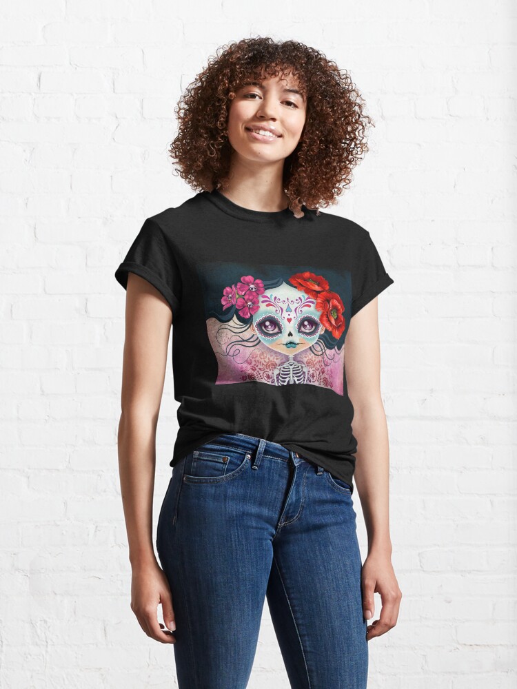 Alternate view of Amelia Calavera - Sugar Skull Classic T-Shirt