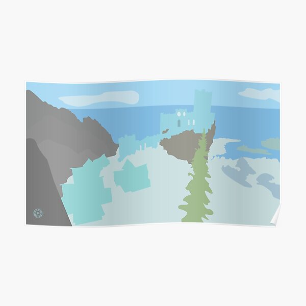 Skyrim Winterhold Landscape Vector Artwork Poster