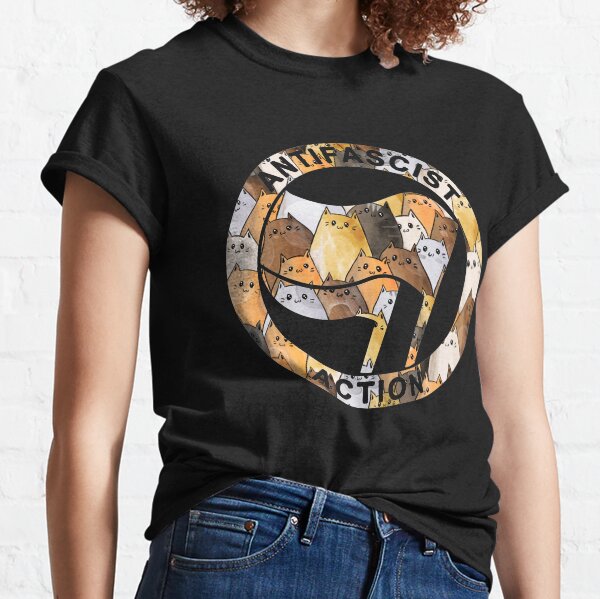 Anti facist Symbol - Cats Anti Facist Flag Classic T-Shirt