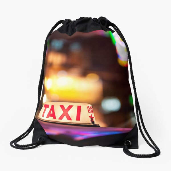 Hong Kong Taxi Drawstring Bag