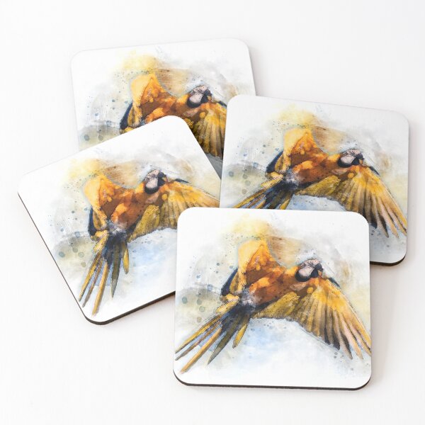 Item preview, Blue Macaw in flight watercolor designed and sold by Grégory DUBUS.