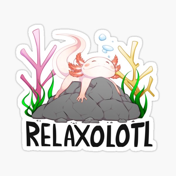 Item preview, Relaxolotl a cute relaxing axolotl on a rock designed and sold by ZevireTees.