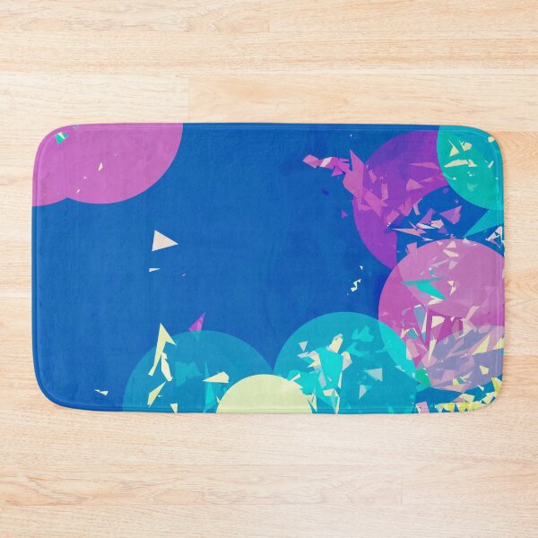 Item preview, geometric circle shape abstract background in blue and pink designed and sold by Mrvell.