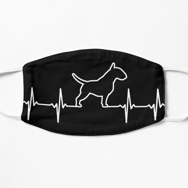 Bull Terrier Heartbeat Cute Dog Lover Design Flat Mask