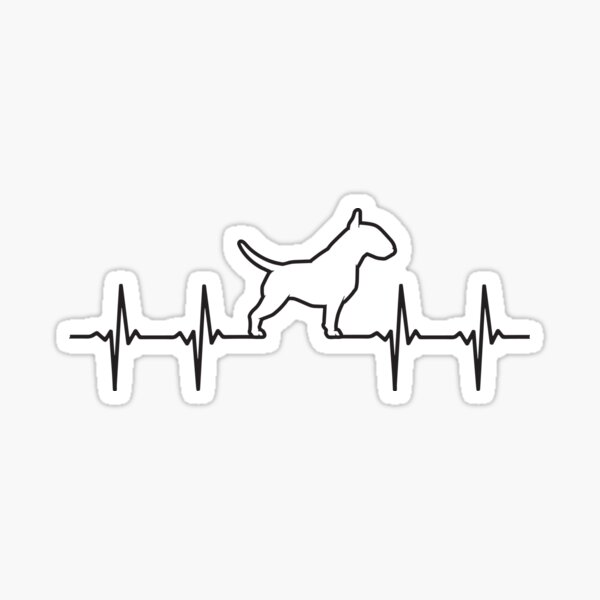 Item preview, Bull Terrier Heartbeat Cute Dog Lover Design designed and sold by PugSwagClothing.