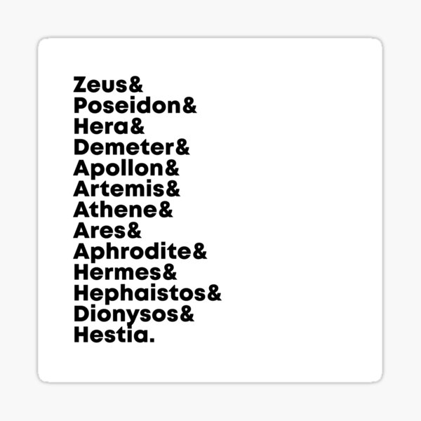 The Thirteen Olympian Gods Sticker