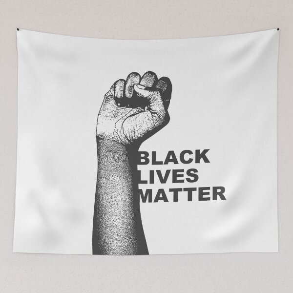 Item preview, BLACK LIVES MATTER - grayscale hand designed and sold by Sarah Mosteller.
