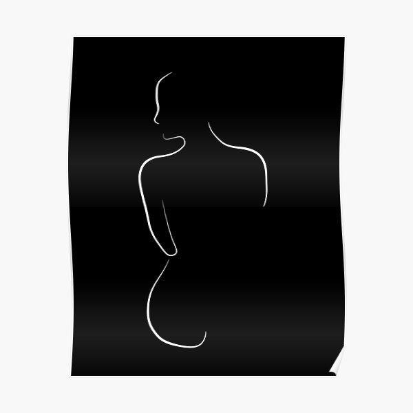 Minimalist Nude Line Art Almost Alexa In Black Poster For Sale By Odyanne Redbubble